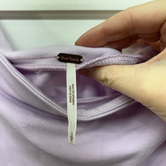 Free People Purple Boho Bohemian Embroidered Short Puff Sleeve Top Small - Picture 6 of 7